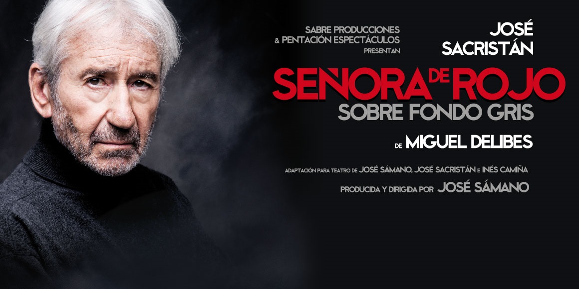 señora de rojo sobre fondo gris teatre romea barcelona