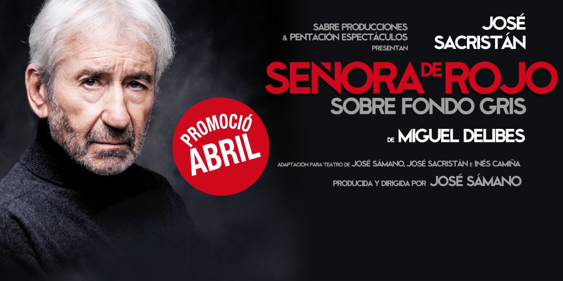 señora de rojo sobre fondo gris teatre romea barcelona
